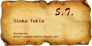 Siska Tekla névjegykártya